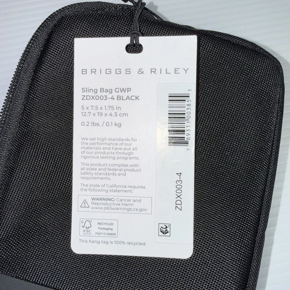 Briggs and Riley Small‎ Sling Bag ZDX003-4 (7.5 × 5.0 × 1.8 in) NEW WITH TAGS